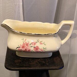VINTAGE 1918 WS GEORGE LIDO CANARYTONE FLOWER BLOSSOM GRAVY BOAT